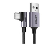 UGREEN Kabel USB do USB-C kątowy US284 3A 3m czarny UGREEN