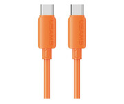 USAMS Kabel 60W 3A Silicone Fast Charging USB-C do USB-C pomarańcz USAMS