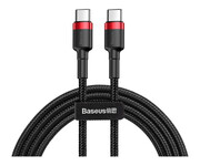 Baseus Kabel USB-C - USB-C PD QC 60W 3A 480Mb/s 1m czarno-czerwony Baseus