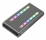 QOLTEC Obudowa M.2 NVMe SATA RGB LED USB-C 4TB Obudowa M.2 NVMe SATA RGB LED USB-C 4TB QOLTEC