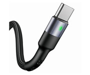 USAMS Kabel pleciony U26 USB-C 1m 3A Fast Charging czarny USAMS