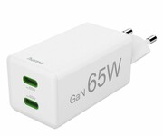 HAMA ŁADOWARKA SIECIOWA MINI 65W GAN PD/QC 2X USB-C, BIAŁA ŁADOWARKA SIECIOWA MINI 65W GAN PD/QC 2X USB-C BIAŁA HAMA