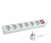 HAMA Listwa zasilająca Standard 6gn, 3m, biała Listwa zasilająca Standard 6gn 3m biała HAMA