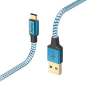 Hama KABEL USB - USB-C 1.5M HAMA REFLECTED niebieski # Hama