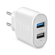 SBS Ładowarka Sieciowa SBS 2.1A FC 2xUSB biała # SBS