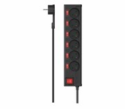 HAMA Listwa przeciwprzepięciowa - 6 gniazd, 1,4m, osobne włącznik P2223773 Listwa przeciwprzepięciowa - 6 gniazd 1 4m osobne włącznik P2223773 HAMA