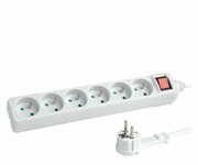 HAMA Listwa zasilająca Standard 6gn, 1.5m biała Listwa zasilająca Standard 6gn 1.5m biała HAMA