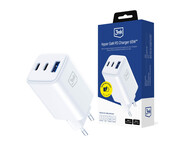 3mk Hyper GaN Charger 65W QC4+ PD PPS USB 1A2C White EU 3mk