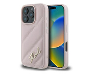 Karl Lagerfeld Quilted Signature do iPhone 16 Pro Max różowy Karl Lagerfeld
