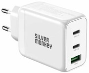 SILVER MONKEY sieciowa GAN 65W USB-C PD USB A QC 3.0 sieciowa GAN 65W USB-C PD USB A QC 3.0 SILVER MONKEY