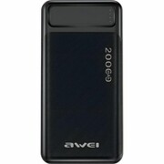 POWERBANK AWEI 20.000 mAh P6K 2xUSB/Micro-USB Czarny ! AWEI PowerBank P6K 20000mAh czarny/black 2xUSB/Micro-USB AWEI