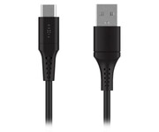 FIXED Liquid Silicone Cable USB-A - USB-C 0,3m 60W (czarny) FIXED