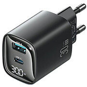 USAMS 30W GaN USB-C/USB-A Fast Charging XC czarna USAMS