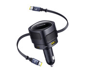 Baseus Ładowarka samochodowa 90W 2 x kabel USB-C + USB-A + USB-C Baseus