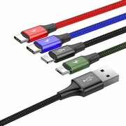 BASEUS USB - micro-USB/Lightning/2 x USB-C 1M czarny USB - micro-USB/Lightning/2 x USB-C 1M czarny BASEUS