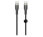 FIXED Pleciony Kabel USB-C/USB-C 2m 100W czarny FIXED