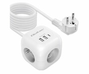 QOLTEC Kostka zasilająca przedłużacz 6w1 3x AC 2x USB 1x USB-C 2m Kostka zasilająca przedłużacz 6w1 3x AC 2x USB 1x USB-C 2m QOLTEC
