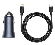 Baseus Golden Contactor Pro Car Charger U+C Grey + cable Baseus