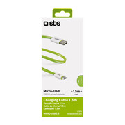 SBS microUSB - USB 1,5m plaski zielony SBS