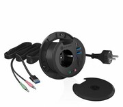 ICY BOX Hub biurkowy 4 portowy z gniazdem Schuko IB-HUB1430-CR Hub biurkowy 4 portowy z gniazdem Schuko IB-HUB1430-CR