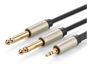 UGREEN AV126 Kabel TRS 3.5 mm do 2x TS - 1m szary UGREEN