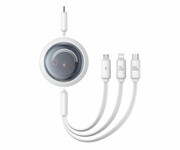 BASEUS Free2Draw Retractable Cable 3in1 100W 1,1m white P10368700211-03 Free2Draw Retractable Cable 3in1 100W 1 1m white P10368700211-03 BASEUS