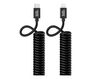Silver Monkey Kabel sprężynowy USB-C - Lightning MFI 1m Silver Monkey