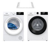 Gorenje ZESTAW Suszarka D2HNE7E+Pralka WNHEI72SAS+Łącznik SKHNE70W Gorenje
