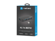 Natec HUB USB 3.0 MOTH 4-PORTY CZARNY Natec