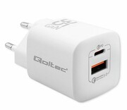 QOLTEC Ładowarka sieciowa 35W GaN ULTRA | 5-20V | 2.25-3A | 1 x USB typ C PD | 1 x USB | Biała 50763 Ładowarka sieciowa 35W GaN ULTRA 5-20V 2.25-3A 1 x USB typ C PD 1 x USB Biała 50763 QOLTEC