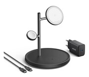 Anker MagGo Wireless Charging Station Qi 2.0 15W 3-in-1 czarna Anker