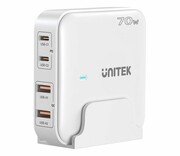 UNITEK Ładowarka biurkowa GaN 70W 2x USB-A 2x USB-C P1228AWH Ładowarka biurkowa GaN 70W 2x USB-A 2x USB-C P1228AWH UNITEK