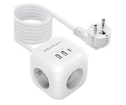 Qoltec Kostka zasilająca przedłużacz 6w1 3x AC 2x USB 1x USB-C 2m Qoltec