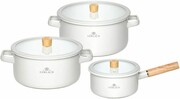 GERLACH Komplet garnków Natur Enamel - 6 elementów - Biały Komplet garnków Natur Enamel - 6 elementów - Biały GERLACH