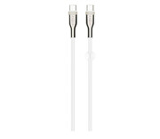 FIXED Pleciony Kabel USB-C/USB-C 0,5m 100W biały FIXED
