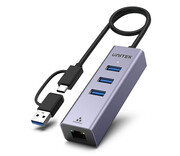 Unitek Hub USB-C - 3x USB-C, Ethernet Unitek