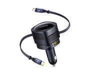 Baseus Ładowarka samochodowa 90W 2x USB-C + kabel USB-C i Lightning Baseus