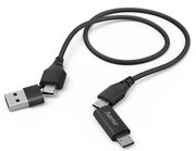 Hama 4w1 Typ-C, micro-USB, USB-A Czarny Hama
