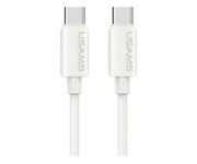 USAMS Kabe 60W 3A Silicone Fast Charging USB-C do USB-C biały USAMS