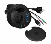 ICY BOX Hub biurkowy 4 portowy z gniazdem Schuko IB-HUB1430 Hub biurkowy 4 portowy z gniazdem Schuko IB-HUB1430