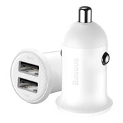 Baseus Grain Pro Car Charger (Dual USB 4.8A ) White Baseus