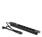 Qoltec Aluminiowa Listwa zasilająca RACK PDU 19'' 1U 16A 6xFR Qoltec