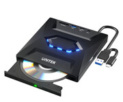 Unitek Nagrywarka zewnętrzna DVD/CD, Hub USB 5Gbps, czytnik kart SD Unitek