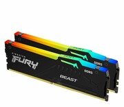 Kingston FURY 64GB 6000MT/s DDR5 CL30 DIMM (Kit of 2) FURY Beast Black RGB 64GB 6000MT/s DDR5 CL30 DIMM (Kit of 2) FURY Beast Black RGB Kingston FURY