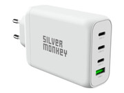 Silver Monkey Ładowarka sieciowa GaN 140W USB-C PD 3.1 + USB 3.0 QC W Silver Monkey
