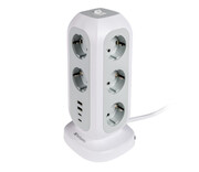 Verbatim Wielowtykowa wieża zasilania UE EUPT-01 11xAC 2xUSB 2xUSB-C Verbatim