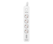 HSK DATA KERG z wyłącznikiem 4 gniazda, 3xUSB, 16A, 1,5m HSK DATA