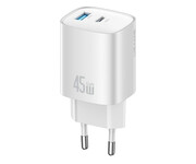 USAMS 45W GaN 1xUSB-A 1xUSB-C USAMS