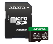 ADATA 64GB microSDXC Speed plus UHS-I U3 V30 ADATA