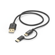 Hama KABEL Combo USB - microUSB/USB-C HAMA czarny # Hama